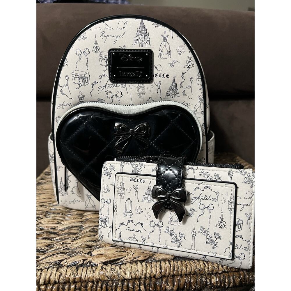 Loungefly Disney Princess Sketch Icons Mini Backpack Wallet Set